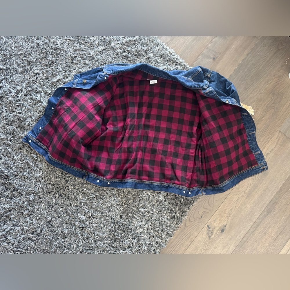 Wrangler Rugged Wear Denim Jacket 3X Buffalo Plaid Lined - Picture 5 of 6